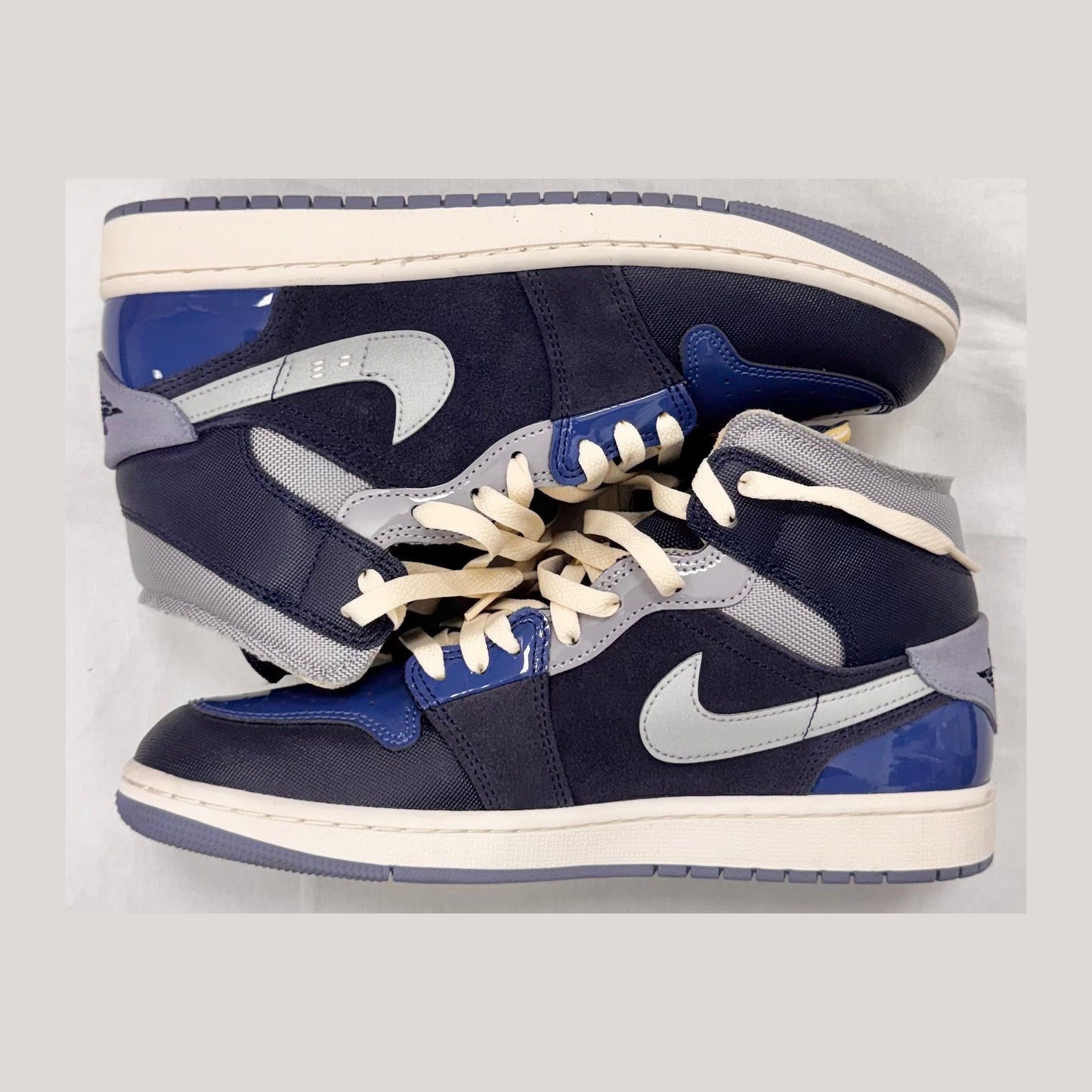 Jordan 1 Mid SE Craft Obsidian French Blue Ashen Slate White (Pre-Owned)