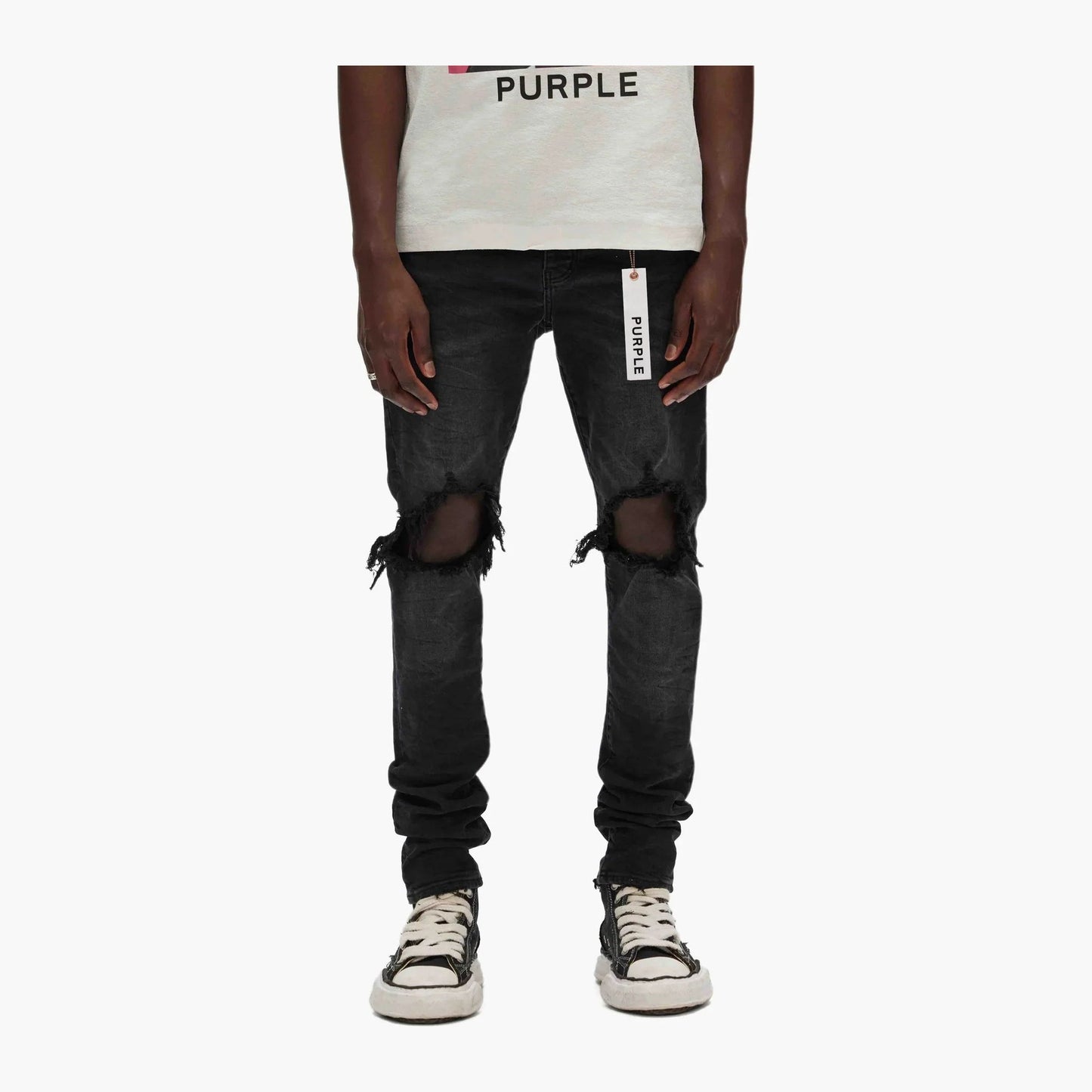 Purple P002 Black Wash Blowout Jeans