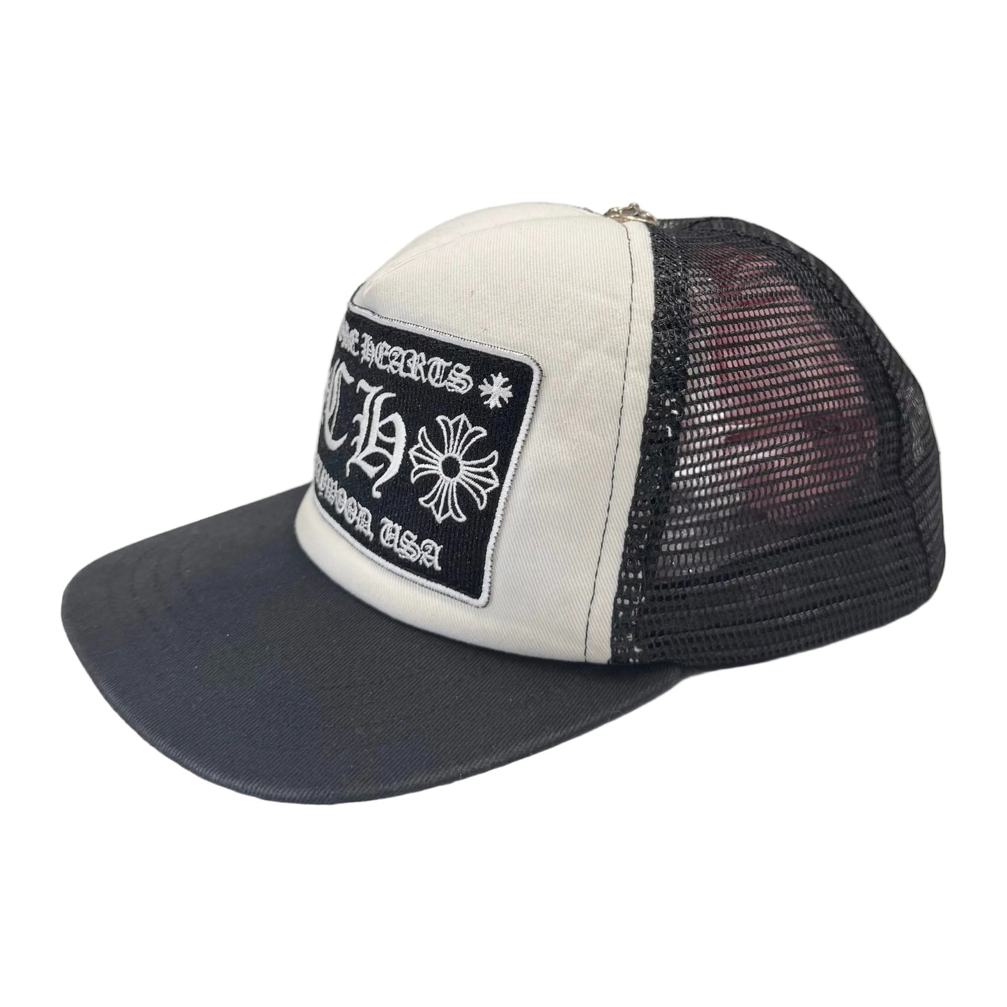 Chrome Hearts CH Hollywood Trucker Hat 'Black/White' (Pre-Owned)
