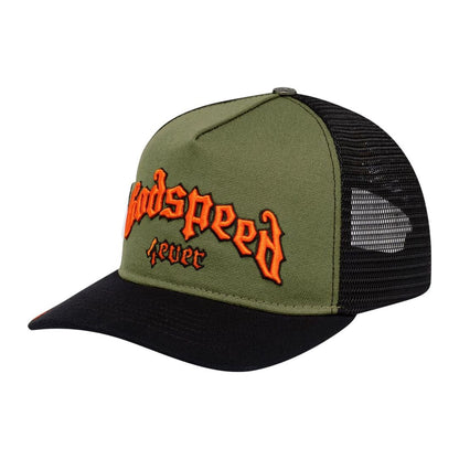 Godspeed Forever Trucker Hat (Olive/Orange)