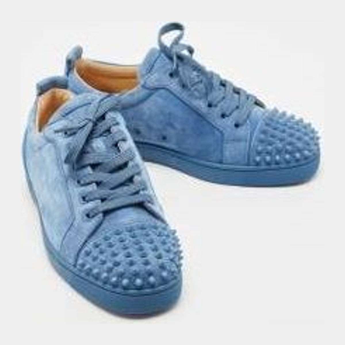 Christian Louboutin Blue Suede Louis Junior Spikes