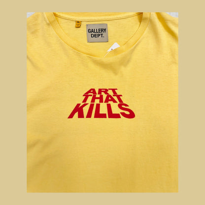 Gallery Dept. Art That Kills Stack Logo T-Shirt 'Yellow' (Pre-Owned)