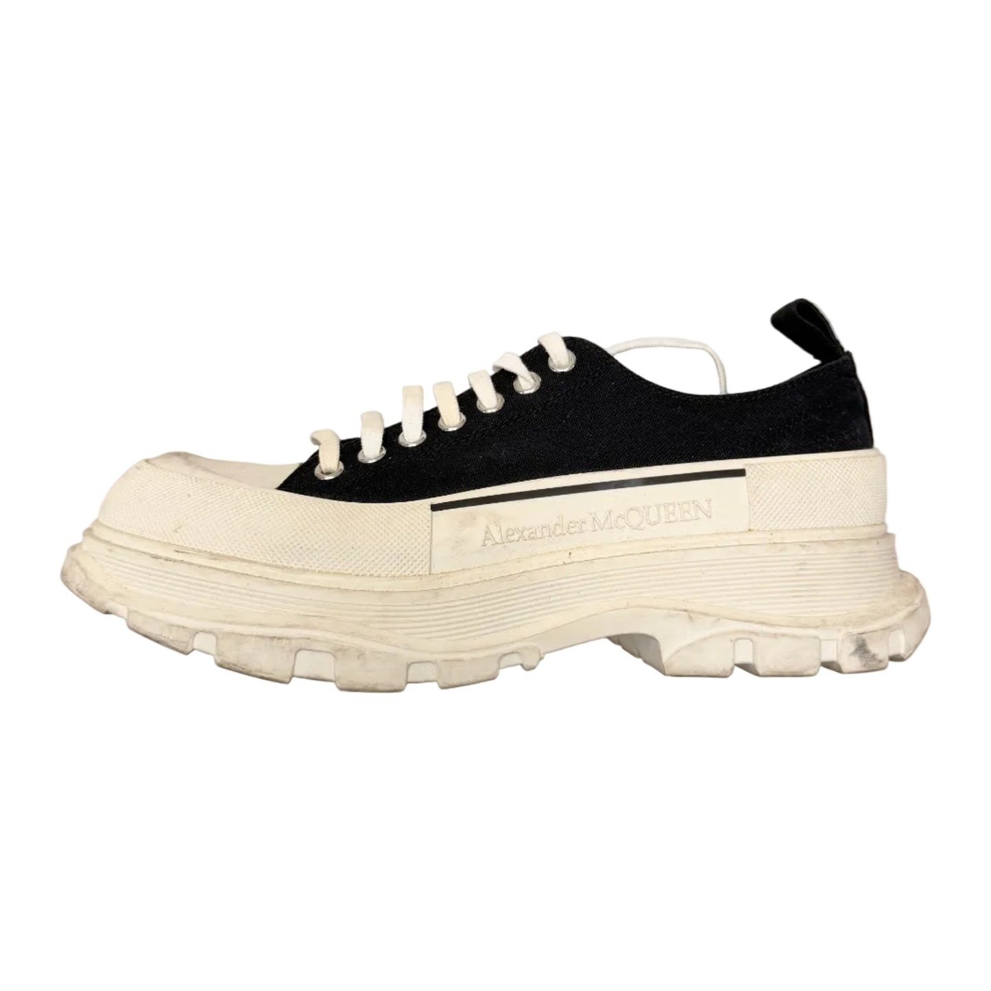 Alexander McQueen Wmns Tread Slick Lace Up 'Black White' (Pre-owned)
