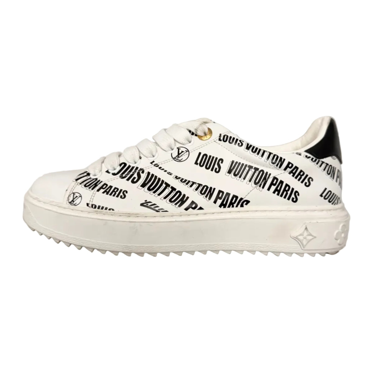 Louis Vuitton Squad Low Allover Print Graphic Signature Leather Black White (Women's) (Pre-owned)