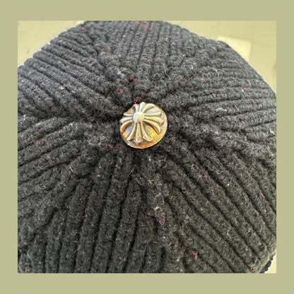 Chrome Hearts Cross 3 Cemetery Cross Patch Beanie Cap Black (Pre-Owned)