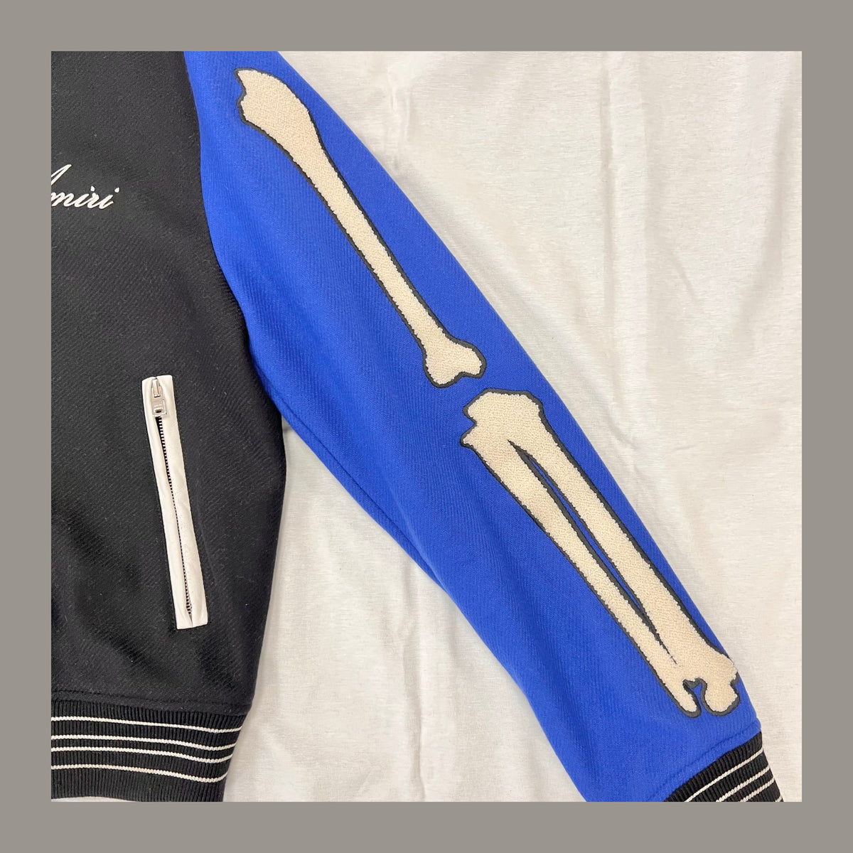 Amiri Bones Varsity Jacket 'Black/Blue' (Pre-Owned)