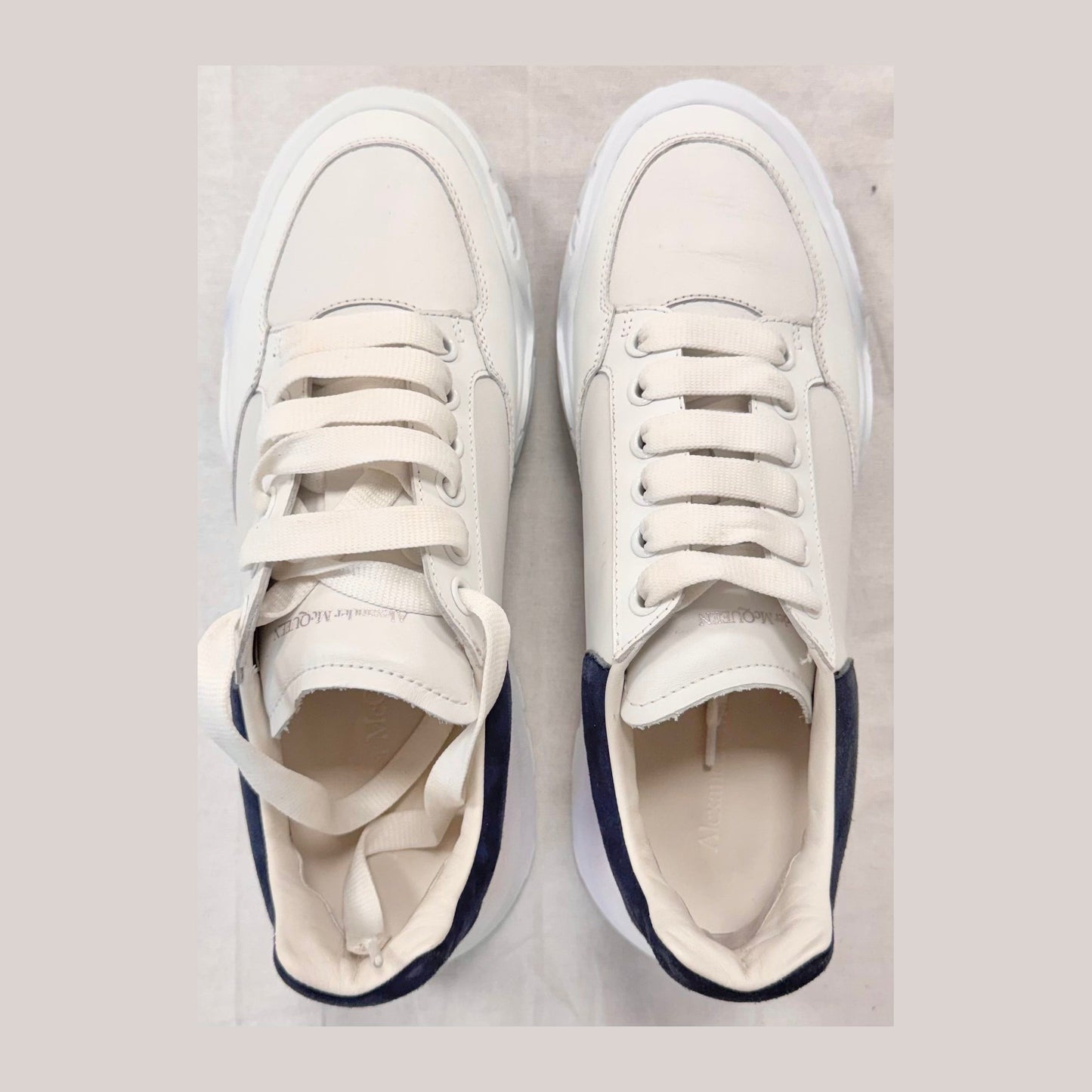Alexander McQueen Oversized Court Trainer White Navy Pink (Women's) (Pre-Owned)