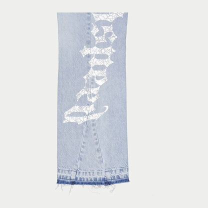 Godspeed OG Logo Flared Denim Printed Jeans (Blue)