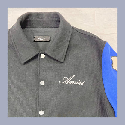 Amiri Bones Varsity Jacket 'Black/Blue' (Pre-Owned)
