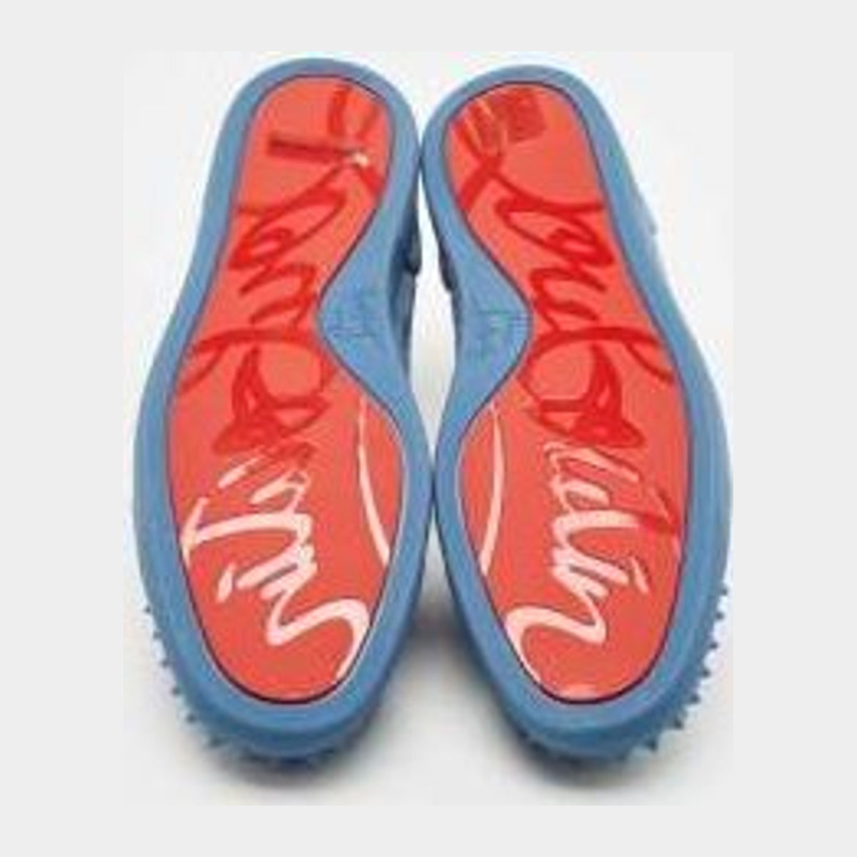 Christian Louboutin Blue Suede Louis Junior Spikes