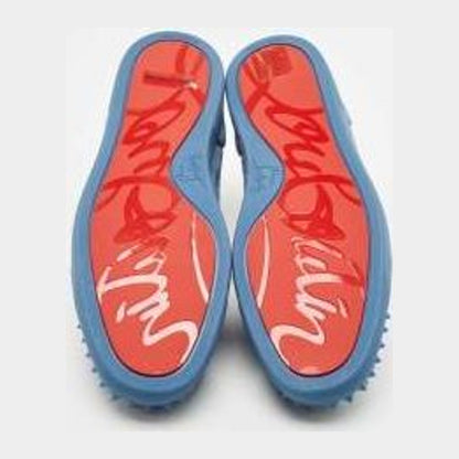 Christian Louboutin Blue Suede Louis Junior Spikes