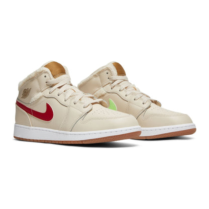 Jordan 1 Mid Utility Fleece Blanco Perla (GS)