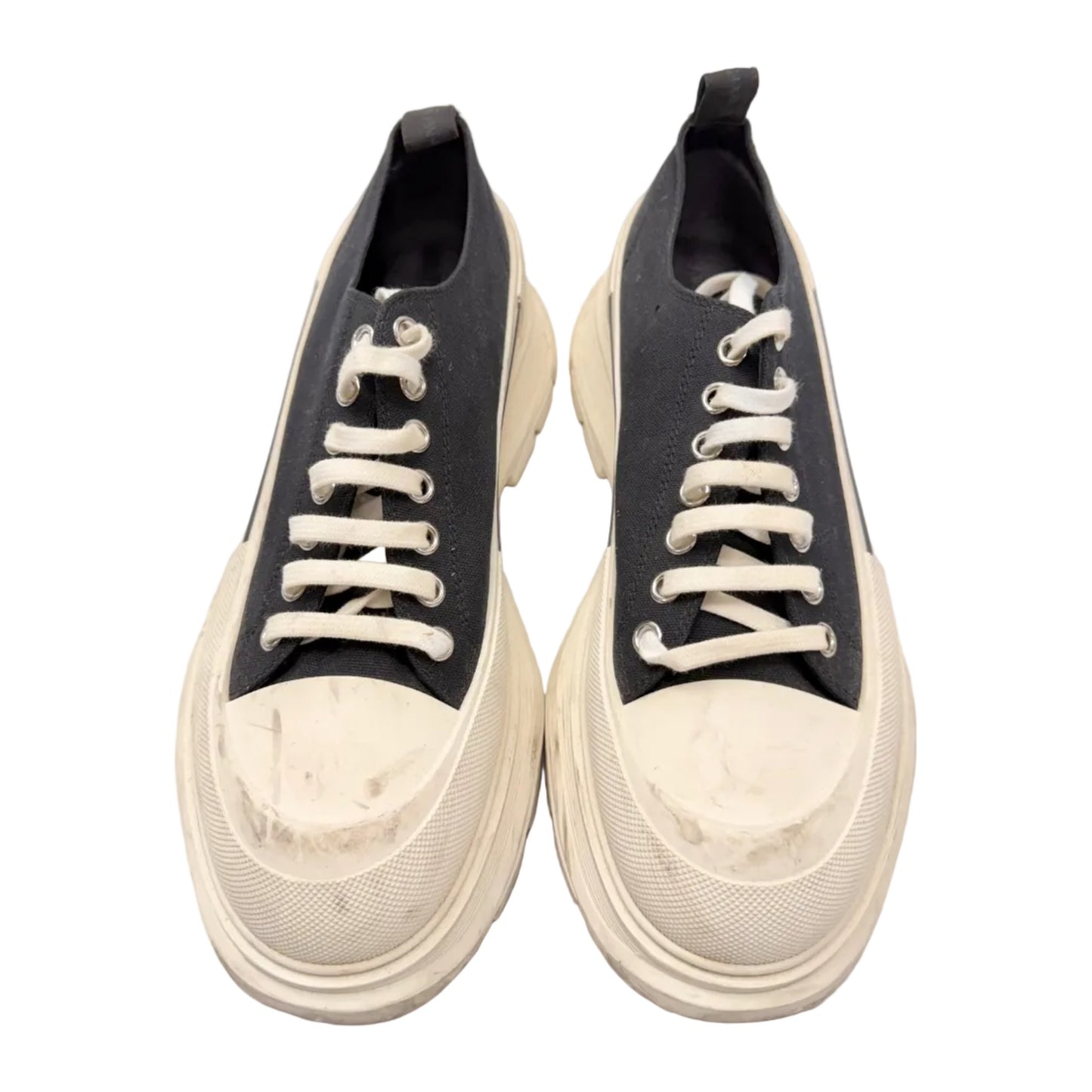 Alexander McQueen Wmns Tread Slick Lace Up 'Black White' (Pre-owned)