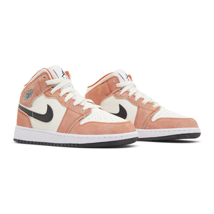 Jordan 1 Mid SE Orange Suede (GS)