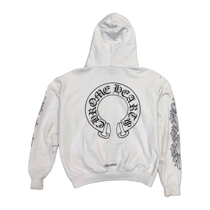 Chrome Hearts Horseshoe Logo Zip-Up Hoodie 'White/Black' (Pre-Owned)