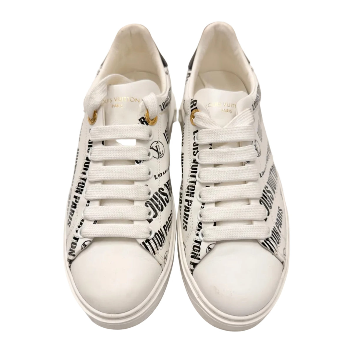 Louis Vuitton Squad Low Allover Print Graphic Signature Leather Black White (Women's) (Pre-owned)