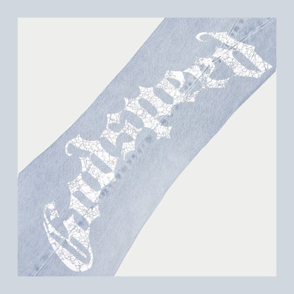 Godspeed OG Logo Flared Denim Printed Jeans (Blue)