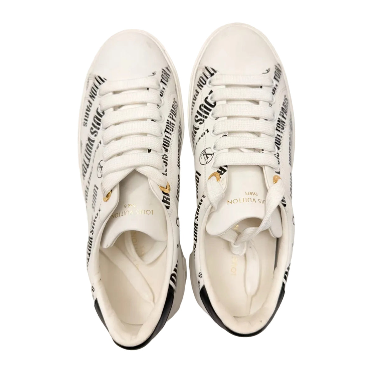 Louis Vuitton Squad Low Allover Print Graphic Signature Leather Black White (Women's) (Pre-owned)