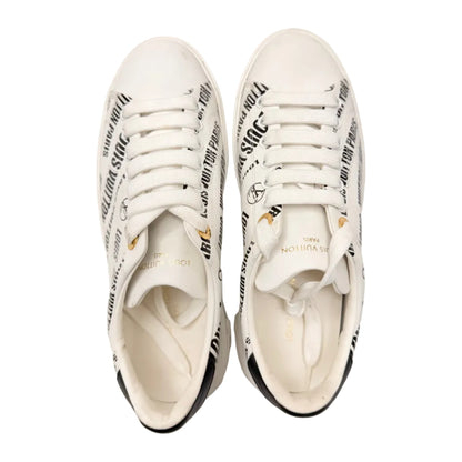 Louis Vuitton Squad Low Allover Print Graphic Signature Leather Black White (Women's) (Pre-owned)