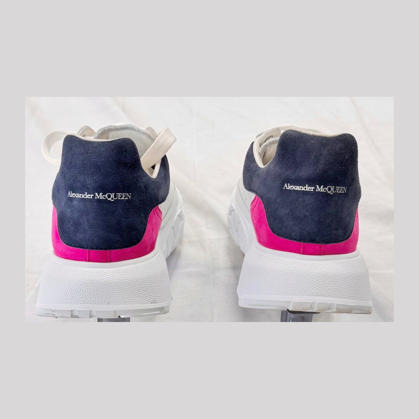 Alexander McQueen Oversized Court Trainer White Navy Pink (Women's) (Pre-Owned)