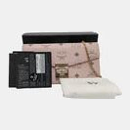 MCM Patrisia Visetos Monogram Print Faux Leather Envelope