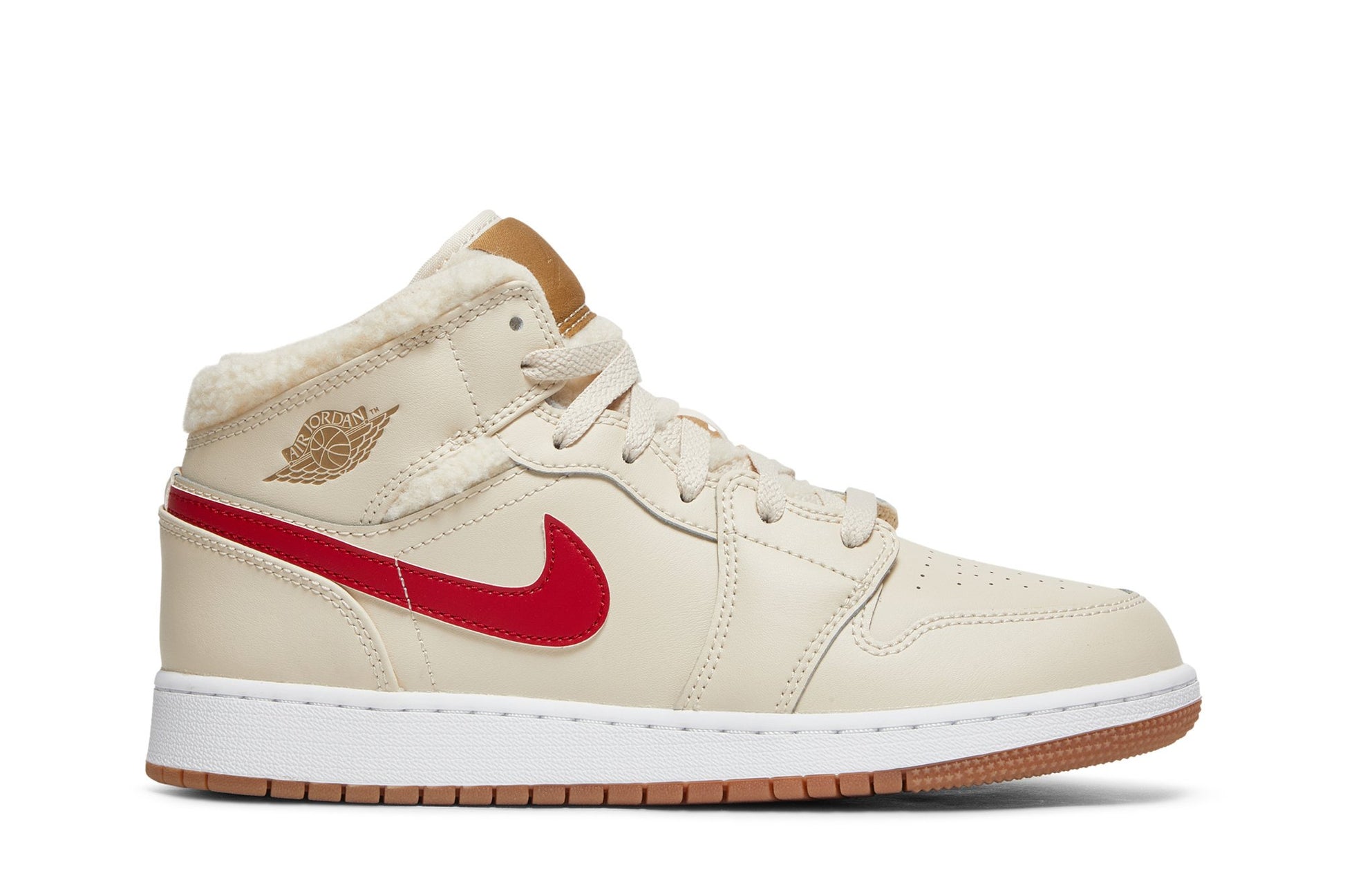 Jordan 1 Mid Utility Fleece Pearl White (GS) - DO2207-264