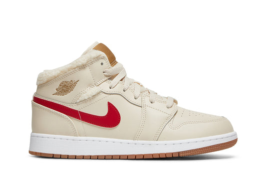 Jordan 1 Mid Utility Fleece Pearl White (GS) - DO2207-264