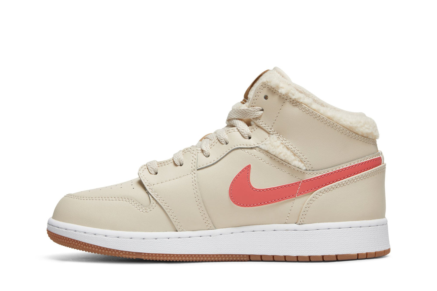 Jordan 1 Mid Utility Fleece Pearl White (GS) - DO2207-264